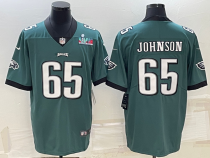 Men's Philadelphia Eagles #65 Lane Johnson Green Super Bowl LVII Patch Vapor Untouchable Limited Jersey