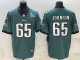 Men's Philadelphia Eagles #65 Lane Johnson Green Super Bowl LVII Patch Vapor Untouchable Limited Jersey
