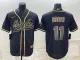 Men's Philadelphia Eagles #11 A. J. Brown Black Gold With Patch Jersey