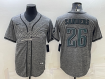 Men's Philadelphia Eagles #26 Miles Sanders Grey With Patch Limited Jersey