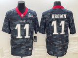 Men's Philadelphia Eagles #11 A. J. Brown Camo Super Bowl LVII Patch Limited Jersey