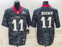 Men's Philadelphia Eagles #11 A. J. Brown Camo Super Bowl LVII Patch Limited Jersey