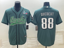 Men's Philadelphia Eagles #88 Dallas Goedert Green With Super Bowl LVII Patch Limited Jersey