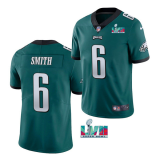 Men's Philadelphia Eagles #6 DeVonta Smith Green Super Bowl LVII Patch Vapor Untouchable Limited Jersey