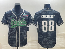 Men's Philadelphia Eagles #88 Dallas Goedert Gray Camo With Super Bowl LVII Patch Limited Jersey