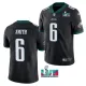 Men's Philadelphia Eagles #6 DeVonta Smith Black Super Bowl LVII Patch Vapor Untouchable Limited Jersey