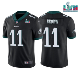 Men's Philadelphia Eagles #11 A.J. Brown Black Super Bowl LVII Patch Vapor Untouchable Limited Jersey