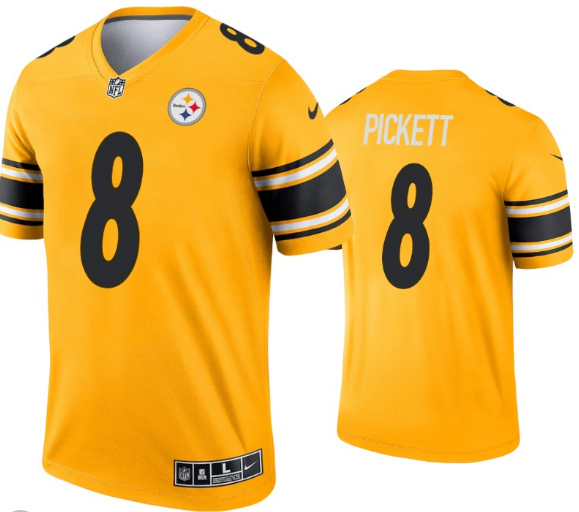 Men's Pittsburgh Steelers #8 Kenny Pickett Gold Inverted Legend Limited Jersey