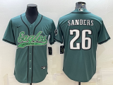 Men's Philadelphia Eagles #26 Miles Sanders Green With Patch Limited Jersey