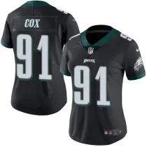 Women Philadelphia Eagles #91 Fletcher Cox Black Vapor Untouchable Limited Jersey