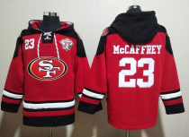 Men's San Francisco 49ers #23 Christian McCaffrey Red Pullover Hoodie