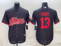 Men's San Francisco 49ers #13 Brock Purdy Black Baseball Nike Jersey