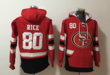 Men's San Francisco 49ers #80 Jerry Rice Red Ageless Must-Have Lace-Up Pullover Hoodie