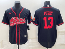 Men's San Francisco 49ers #13 Brock Purdy Black Baseball Nike Jersey