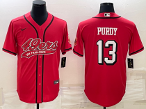 Men's San Francisco 49ers #13 Brock Purdy Red Baseball Nike Jersey