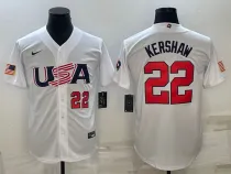 MLB USA Baseball Clayton Kershaw 2023 World Baseball Classic White Jersey
