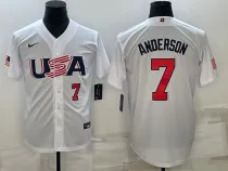MLB USA Baseball Brady Singer 2023 World Baseball Classic White Jersey