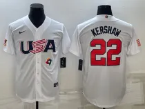 MLB USA Baseball Clayton Kershaw 2023 World Baseball Classic White Jersey