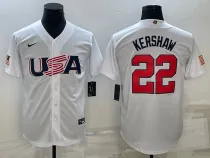 MLB USA Baseball Clayton Kershaw 2023 World Baseball Classic White Jersey