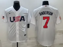 MLB USA Baseball Brady Singer 2023 World Baseball Classic White Jersey