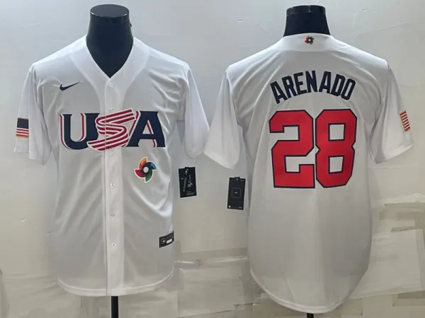MLB USA Baseball Nolan Arenado 2023 World Baseball Classic White Jersey