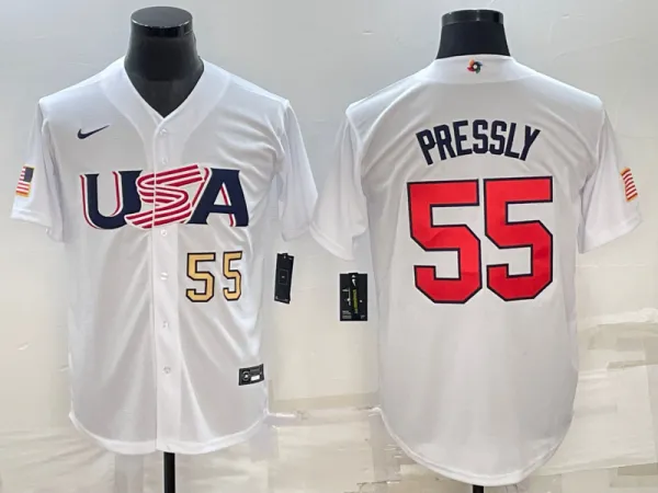 MLB USA Baseball Ryan Pressly 2023 World Baseball Classic White Jersey