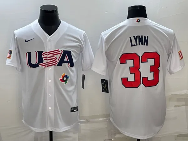 MLB USA Baseball Lance Lynn 2023 World Baseball Classic White Jersey