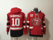 Men's San Francisco 49ers #10 Jimmy Garoppolo Red All Stitched NFL Hoodie