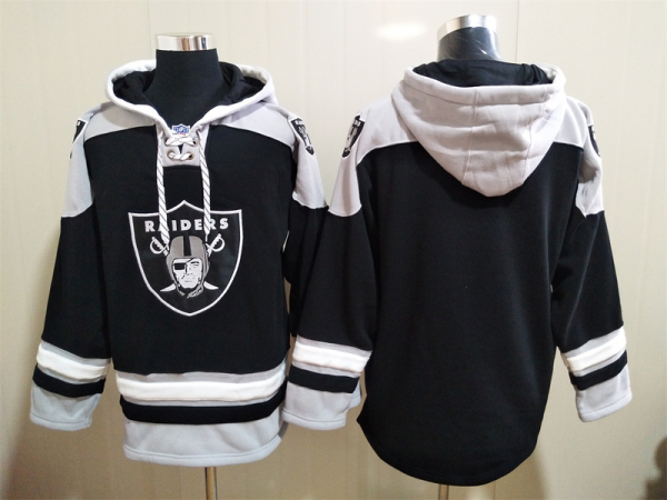 Men's Las Vegas Raiders Blank Ageless Must-Have Lace-Up Pullover Hoodie