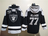 Men's Las Vegas Raiders #77 Lyle Alzado Black Ageless Must-Have Lace-Up Pullover Hoodie