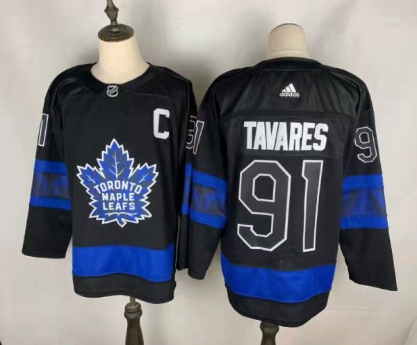 NHL Maple Leafs #91 John Tavares Black 2020 New Adidas Jersey