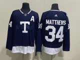 NHL Maple Leafs #34 Auston Matthews Blue 2020 New Adidas Jersey