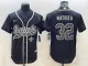 Men's New Orleans Saints #32 Tyrann Mathieu Black Reflective With Patch Baseball Jersey