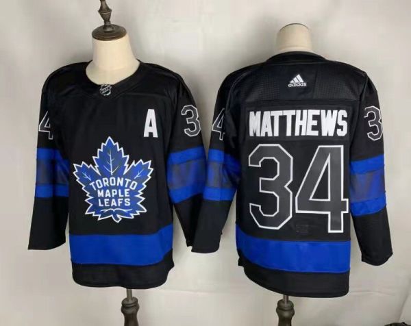 NHL Maple Leafs #34 Auston Matthews Black 2020 New Adidas Jersey