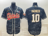 Men's Kansas City Chiefs #10 Isiah Pacheco Gray Camo With Super Bowl LVII Patch Baseball Jersey