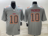 Men's Kansas City Chiefs #10 Isiah Pacheco Gray Super Bowl LVII Patch Atmosphere Fashion Limited Jersey