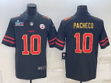 Men's Kansas City Chiefs #10 Isiah Pacheco Red Gold Super Bowl LVII Patch Vapor Limited Jersey