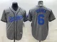 MLB Los Angeles Dodgers #6 Trea Turner Gray Nike Jersey