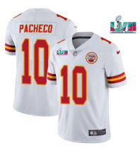 Men's Chiefs #10 Isaih Pacheco White Super Bowl LVII Patch Vapor Limited Jersey