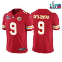 Men's Kansas City Chiefs #9 JuJu Smith-Schuster Red Super Bowl LVII Patch Vapor Limited Jersey