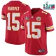 Men’s Kansas City Chiefs #15 Patrick Mahomes Red Super Bowl LVII Patch Vapor Limited Jersey
