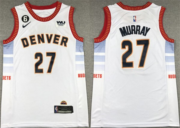 NBA Denver Nuggets #27 Jamal Murray Silver 2022/23 City Edition With NO.6 Patch Jersey