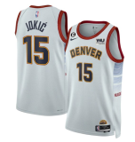 NBA Denver Nuggets #15 Nikola Jokic Gray 2022/23 City Edition With NO.6 Patch Jersey