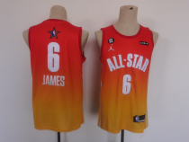 NBA 2023 All-Star #6 LeBron James Orange Game Swingman Jersey