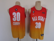 NBA 2023 All-Star #30 Stephen Curry Orange Game Swingman Jersey