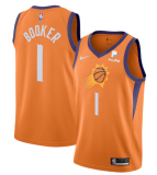 Men's Phoenix Suns #1 Devin Booker Orange Statement Editio Jersey