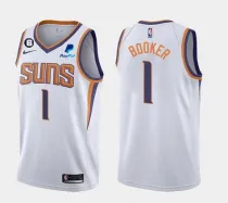 NBA Phoenix Suns #1 Devin Booker White Association Edition With NO.6 Patch Jersey