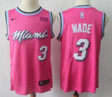 NBA Heat 3 Dwyane Wade Pink Earned Edition Nike Men Jersey