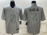 Men's Philadelphia Eagles #2 Darius Slay JR Gray Super Bowl LVII Patch Atmosphere Fashion Limited Jersey