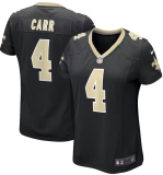 Women New Orleans Saints #4 Derek Carr Black Vapor Untouchable Limited Jersey